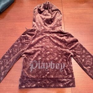 Playboy Y2K Chocolate Velour Hoodie
